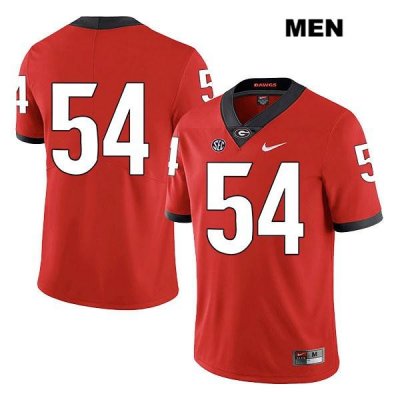 Men's Georgia Bulldogs NCAA #54 Justin Shaffer Nike Stitched Red Legend Authentic No Name College Football Jersey IOQ4154UH